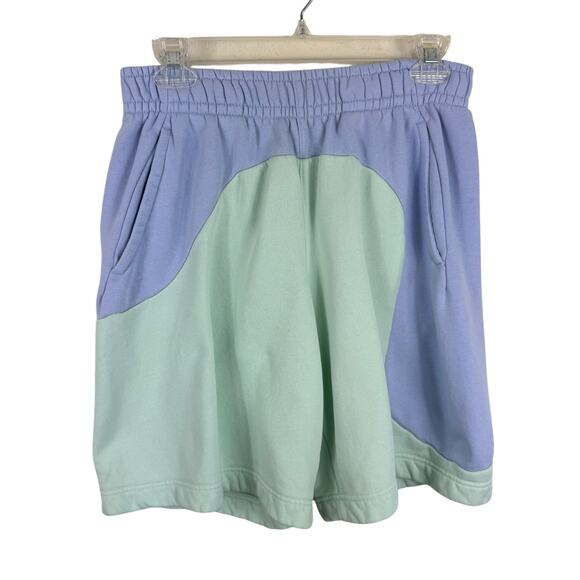 Nike Color Clash Colorblock Green Blue Fleece Retro Cotton Shorts Men's Size S - Picture 2 of 7